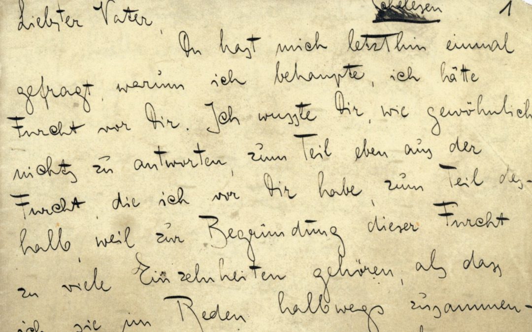 «Carta al padre» de Franz Kafka. Sobre las relaciones familiares